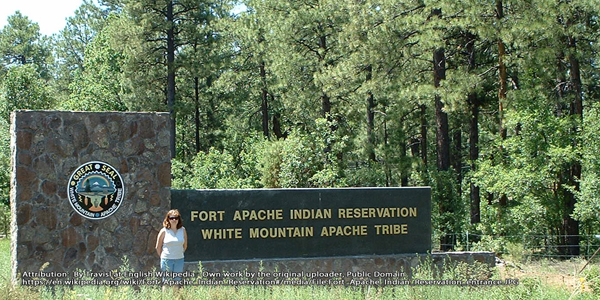Reservation: White Mountain Apache - Fort Apache sign