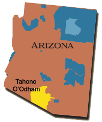 Map: Arizona, Tohono O'Odham