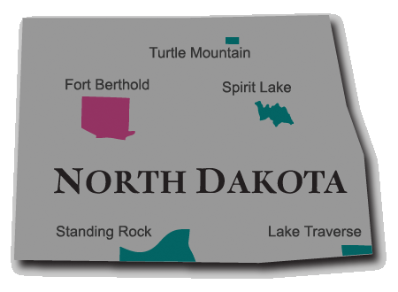 Map of Fort Berthold Reservation in North Dakota