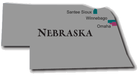 Map of Omaha Reservation in Nebraska