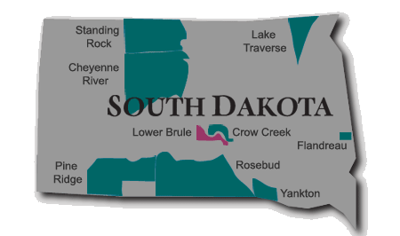Map of Lower Brule Reservation in South Dakota