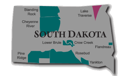 Map of Lake Traverse Reservation in South Dakota
