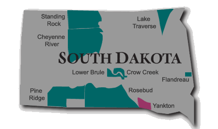 Map of Yankton Reservation in South Dakota