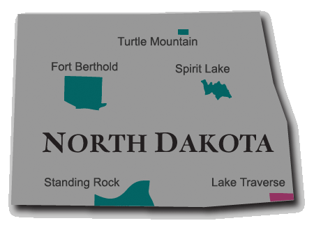 Map of Lake Traverse Reservation in North Dakota