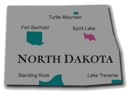 Map of Spirit Lake Reservation in North Dakota