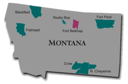 Map of Fort Belknap Reservation in Montana