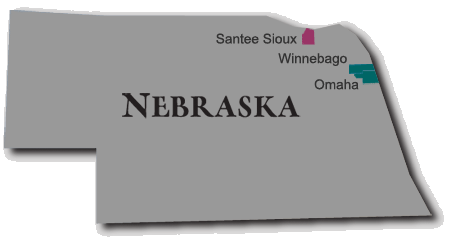 Map of Santee Sioux Reservation in Nebraska