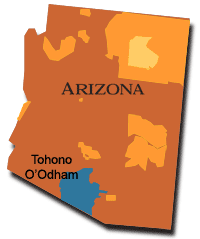 Map: Arizona, Tohono O'Odham