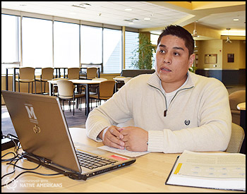 Vaughn studies calculus in the SDSMT Student union