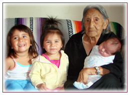 Native Elder and her grandchildren