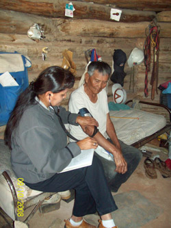 Healthy Living - CHR nurse assessing with Native American Elder