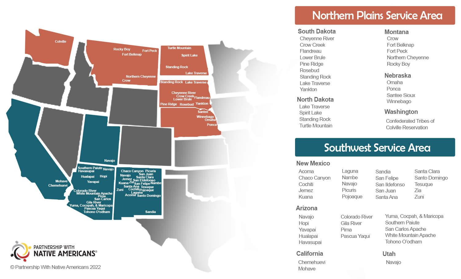 A map of PWNA's service area. Click to learn more about the reservations.