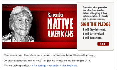 No more broken promises - Sign the pledge to remember Native Americans