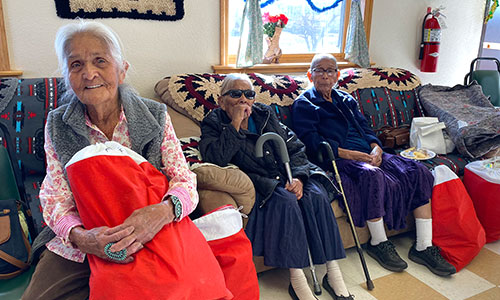 Elders at the Cameron Senior Center during the holidays