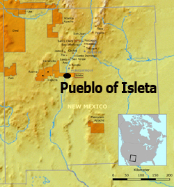 Map: New Mexico, Pueblo of Isleta